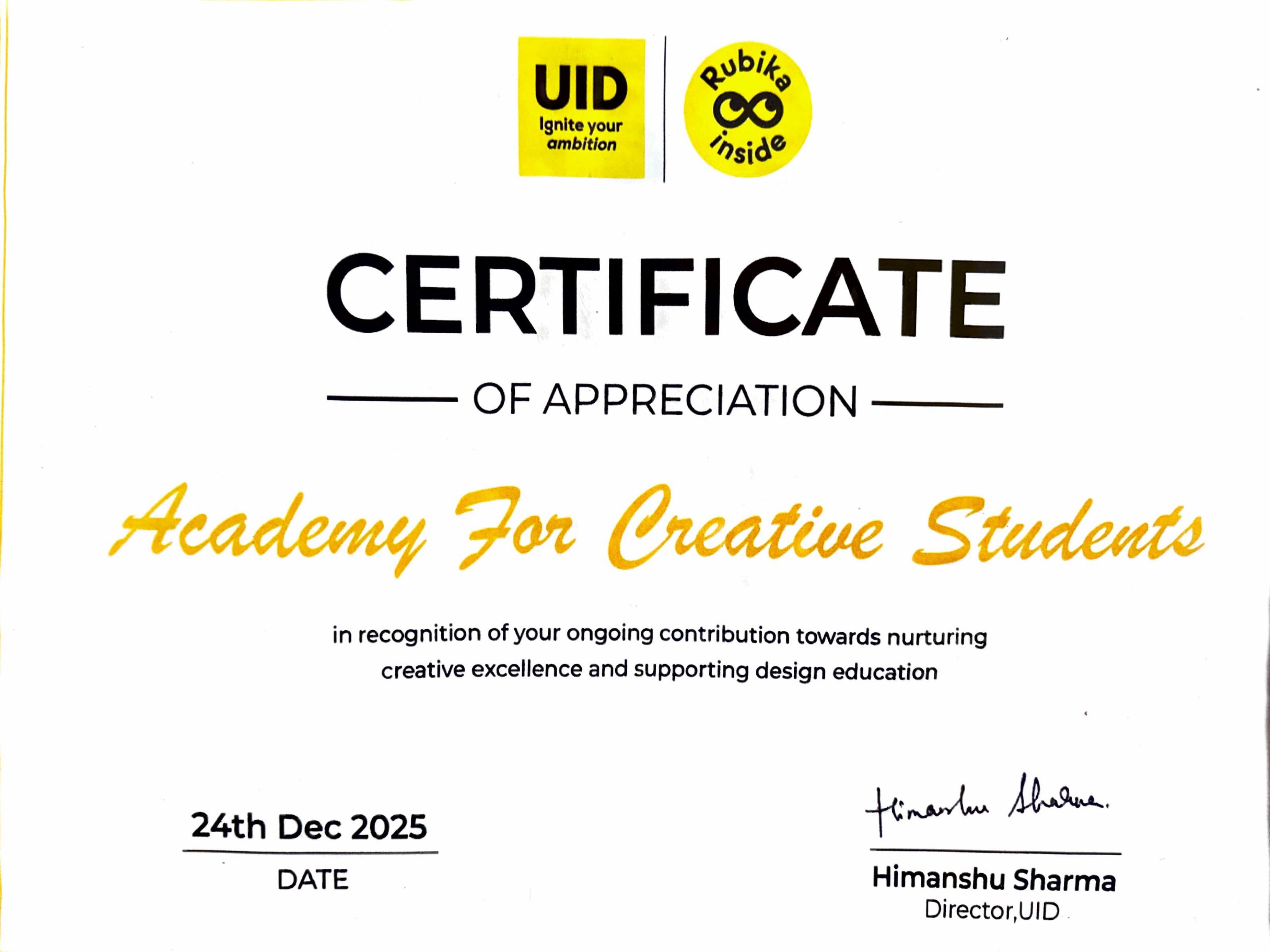 Certificate